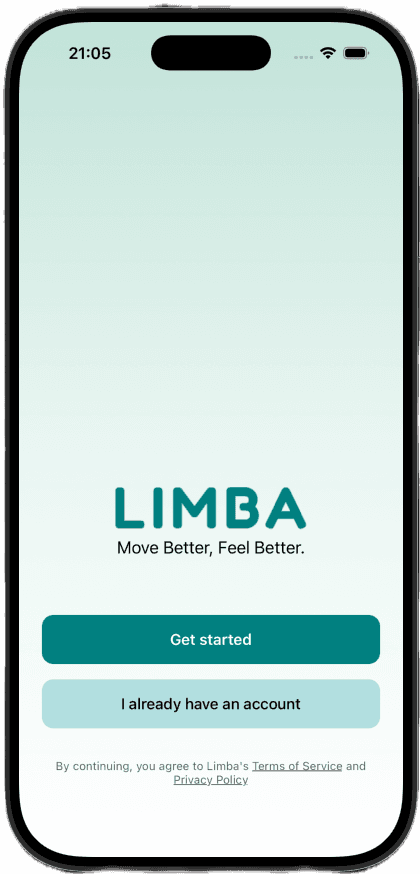 Limba login screen